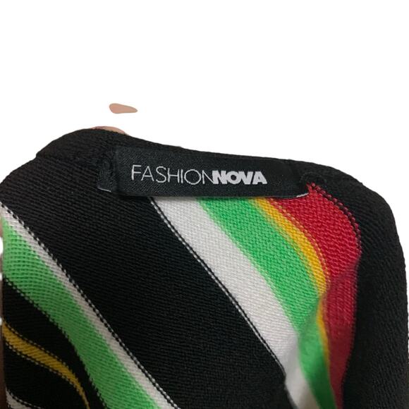 Fashion Nova One Shoulder Puff Sleeve Sweater Womens Size M - Picture 6 of 8